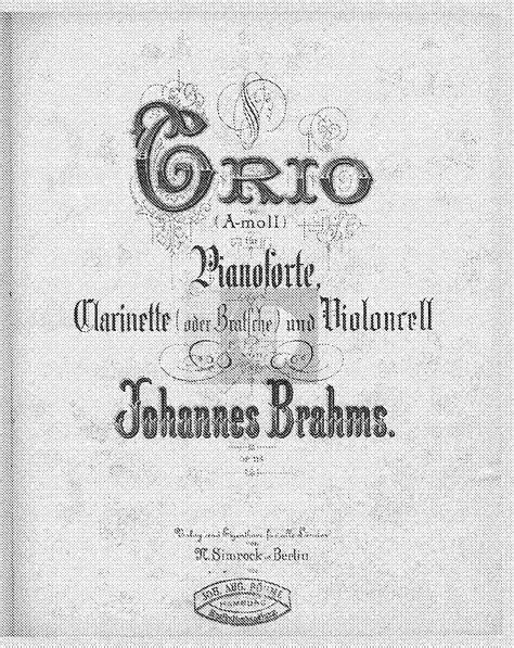 Clarinet Trio Op 114 Brahms Johannes IMSLP Free Sheet Music PDF