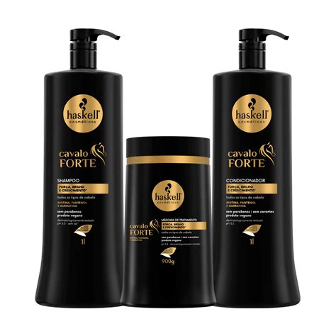 Kit Shampoo Condicionador e Máscara Crescimento e Hidratação Haskell