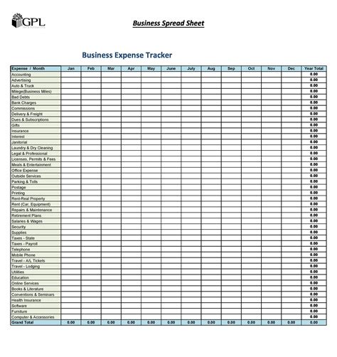 30 Best Business Expense Spreadsheets (100% Free) - TemplateArchive in ...