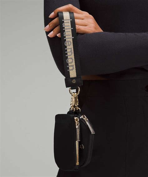 Lululemon Dual Pouch Wristlet Black Gold White Opal Lulu Fanatics