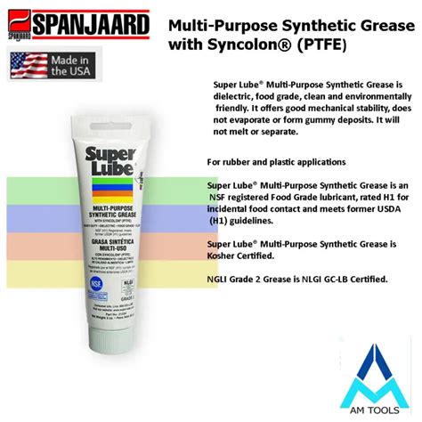 Super Lube Multi Purpose Synthetic Grease With Syncolon Food Grade