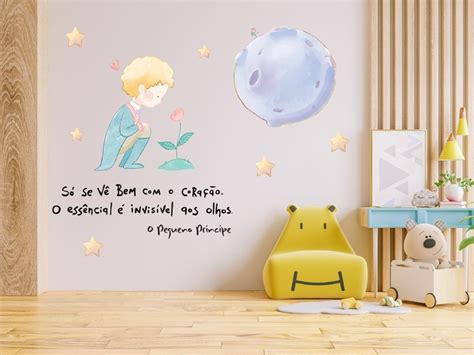 Adesivo Decorativo Parede Quarto Infantil Frase Pequeno Pr Ncipe P