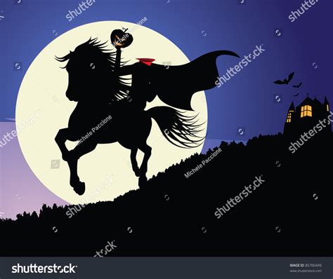 Headless Horseman Horseman Rides Under Full Stock Vector 85700449