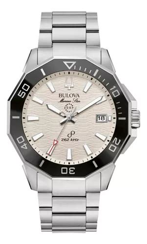 Reloj Bulova Marine Star Para Hombre 96b426 Correa Plateado Bisel