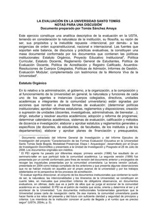 Evaluación en la USTA según documentos institucionales PDF