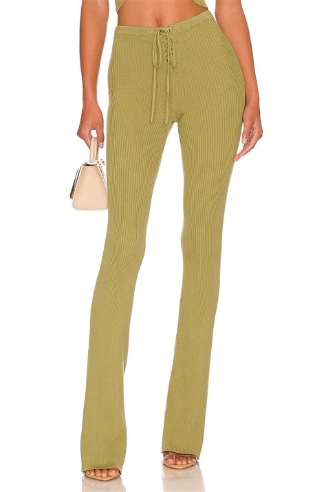 Camila Coelho Artemis Lace Up Knit Pant In Rosemary Green Revolve