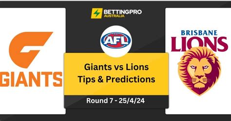 GWS Giants Vs Brisbane Lions Tips AFL 2024 Preview Predictions