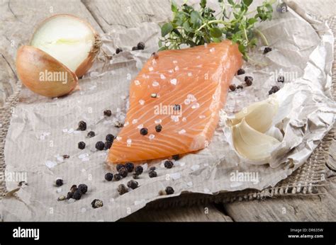 Lightly Smoked Irish Salmon Fillet With Salt And Pepper Stock Photo Alamy