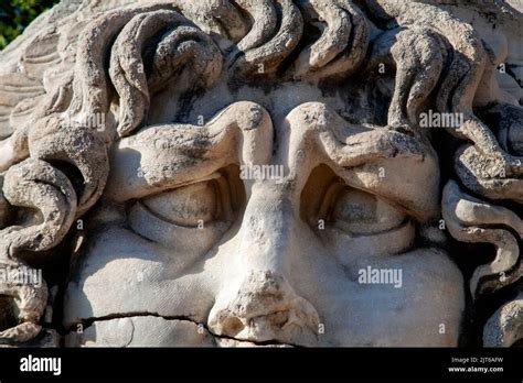 A Stone Carved Medusa Head From Didyma An Ancient Greek Sanctuary On