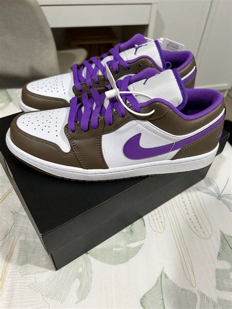 Nike Air Jordan 1 Low Palomino Brown And Purple Men S Fashion