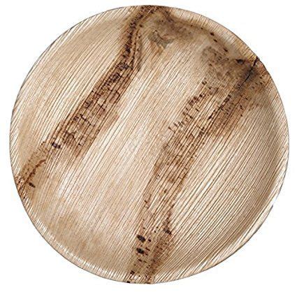 Catereco Round Palm Leaf Plates Set Pack Of Dinner Plates