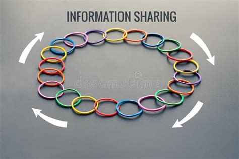Information Sharing Concept Colorful Rubber Band With Word Information