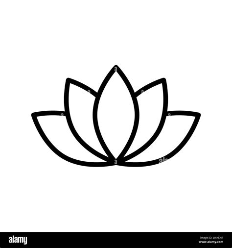 Lotus Outline Vector Icon Stock Vector Image Art Alamy