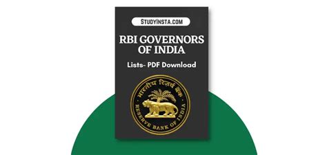 List Of Rbi Governors Of India Pdf From 1935 To 2024 Studyinsta