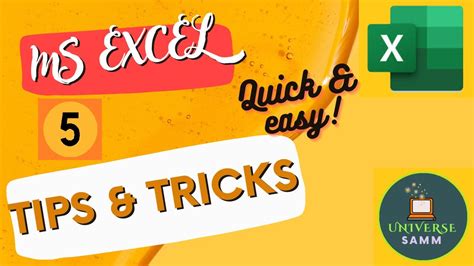 Five Excel Hacks Tips Tricks Quick Easy Microsoft Excel