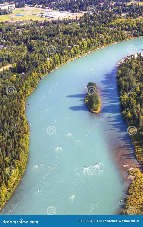 Alaska Aerial View Of Kenai River In Soldotna Stock Image Image Of