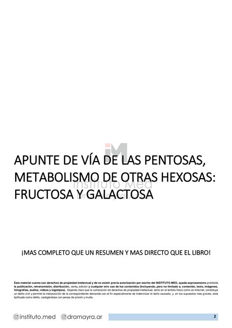 Solution Apunte De V A De Las Pentosas Metabolismo De Otras Hexosas