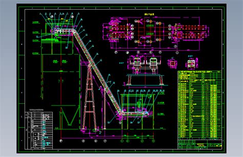 60°大倾角皮带机图纸autocad 2004模型图纸免费下载 懒石网