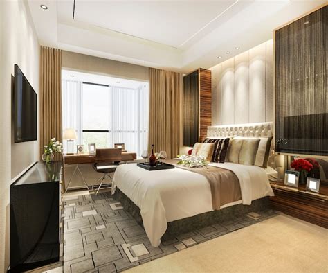 Premium Photo 3d Rendering Beautiful Luxury Bedroom Suite In Hotel