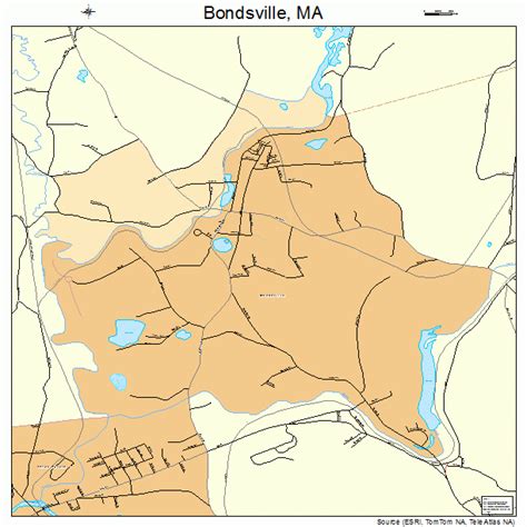 Bondsville Massachusetts Street Map 2506400