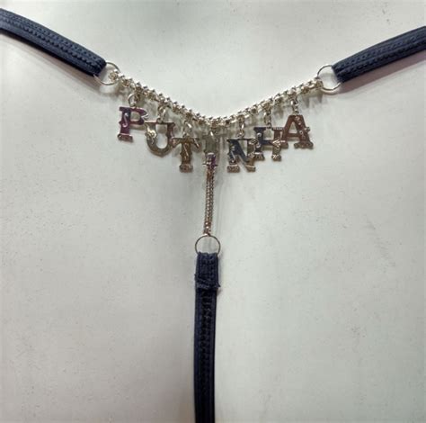 Calcinha Escrita Em Strass PUTINHA Modelo Fio Dental Aline Lingerie Aline Lingerie