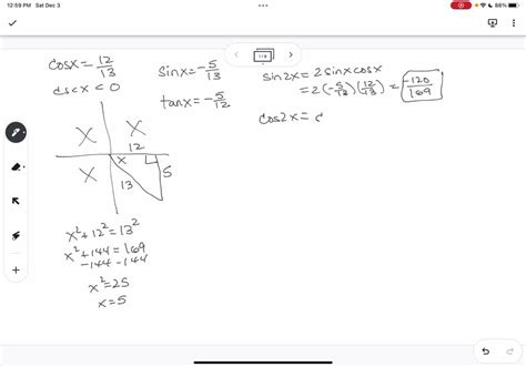 SOLVED Find Sin 2x Cos 2x And Tan 2x From The Given Information