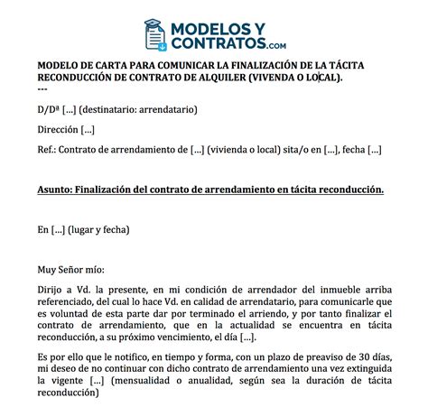 Modelo De Carta Para Rescindir Contrato De Alquiler Paso A Paso Y