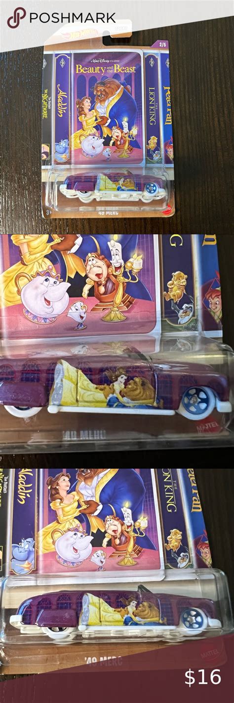 Hot Wheels Walt Disney Classic Beauty And The Beast Purple 49 Merc Car 2 5