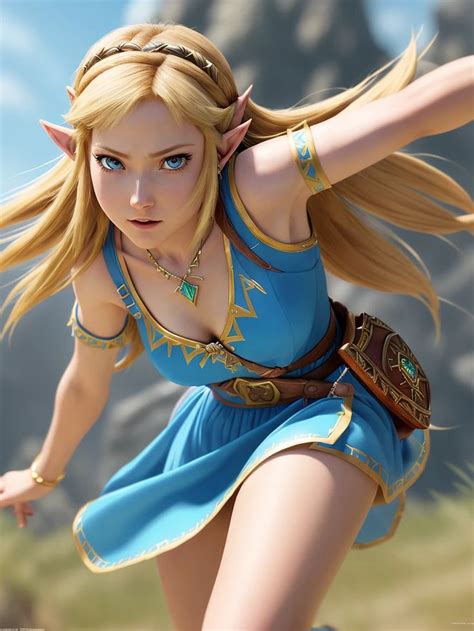 Deliberate Prompt Princess Zelda Action Scene 8k High Prompthero In 2024 Princess Zelda