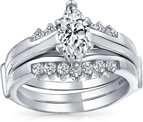 Silver Wedding Ring Set