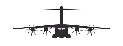 Plane. Propeller military plane. Airplane silhouette front view. Vector ...