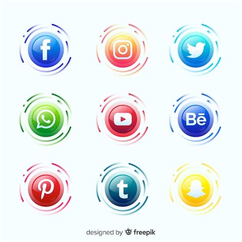 Social Media Logo Sammlung Premium Vektor