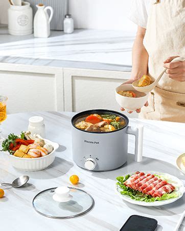 YOOLYQI Electric Hot Pot 1 5 L Ramen Cooker Dual Power Mini Portable Multi Functional Lazy Pot