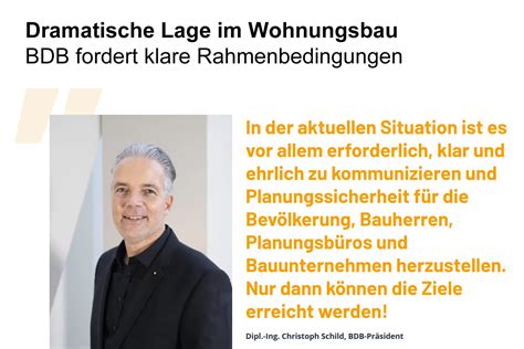 Dramatische Lage Im Wohnungsbau BDB Fordert Bessere Rahmenbedingungen