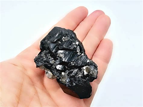 Black Tourmaline Smoky Quartz Cluster 44g Hello Indigo Halo