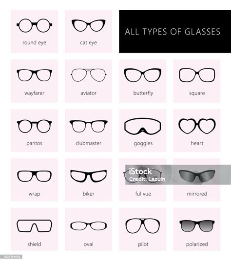 All Types Of Glasses Stock Illustration Download Image Now Eyeglasses Border Frame