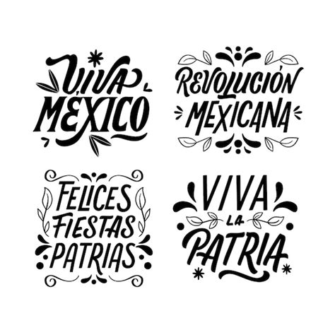 Conjunto De Dise O De Letras Viva Mexico Vector Gratis