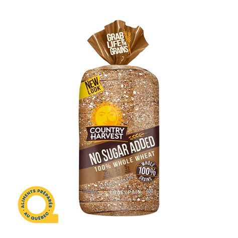 No Sugar Added 100 Whole Wheat Bread Country Harvest 600 G