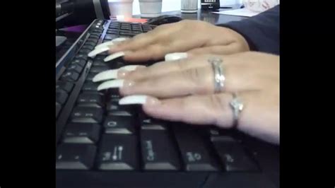 Throwback To French Tipped Long Nails Typing ASMR YouTube