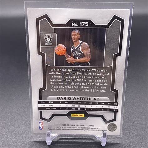 Panini Prizm Dariq Whitehead Rc Brooklyn Nets Rookie Ebay