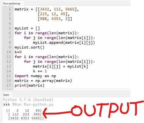 Ordered Matrix In Python Copyassignment