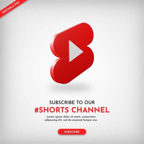 Premium PSD Youtube Shorts Channel Promo Banner With 3d Icon Social