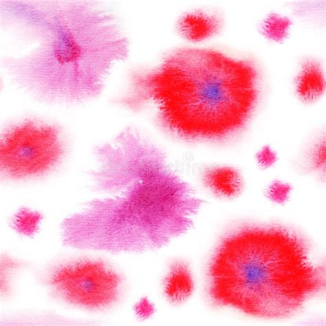 Hand Painted Watercolor Blue And Pink Spot Texture Abstract Seamless