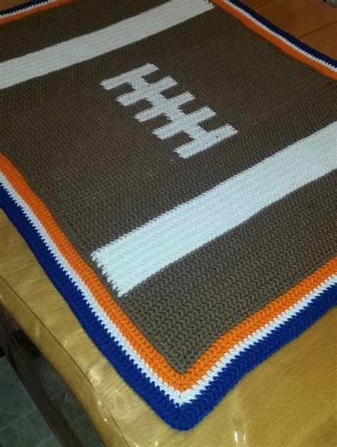 Crochet Football Blanket Or Rug By Cutecrochetcottage On Etsy Crochet