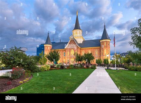 Provo, Utah, USA at Provo City Center Temple at twilight Stock Photo ...