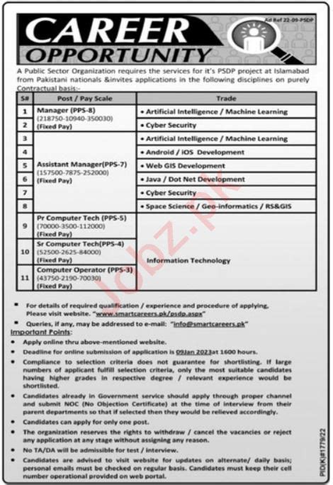 Public Sector Organization Islamabad Jobs 2023 2024 Job Advertisement