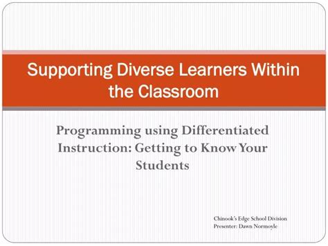 Ppt Supporting Diverse Learners Within The Classroom Powerpoint