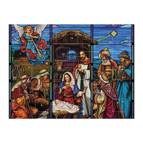 Stained Glass Nativity Advent Calendars 12pk Consumer Catholic Ts And More