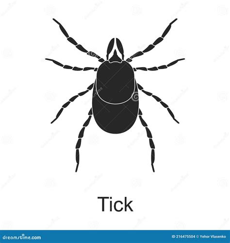 Tick Vector Black Icon Vector Illustration Pest Insect Tick On White