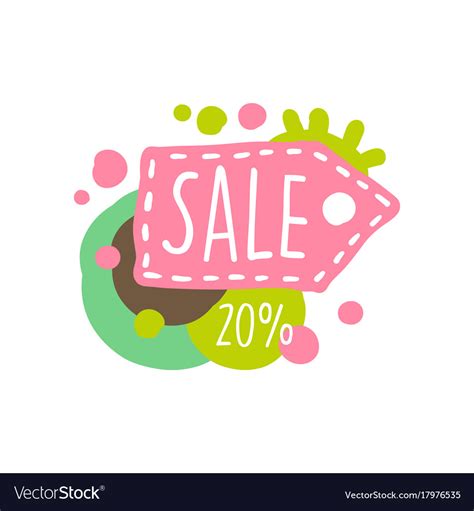 Sale 20 percent off colorful logo special offer Vector Image